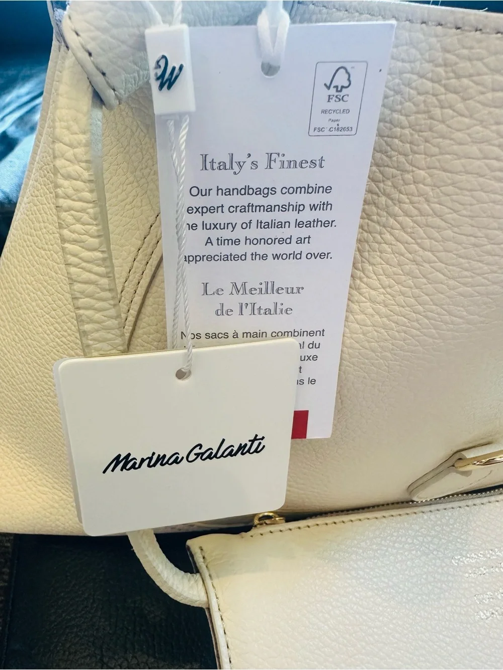 Cream Leather Hobo Bag - Marina Galanti